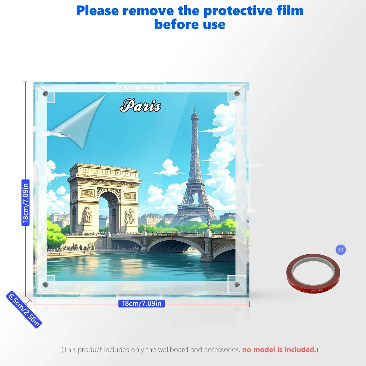 Displayrahmen für LEGO Paris Postcard 40568 aus einteiligem Acryl – 3D-Wandbild & Schreibtisch-Vitrine — 2