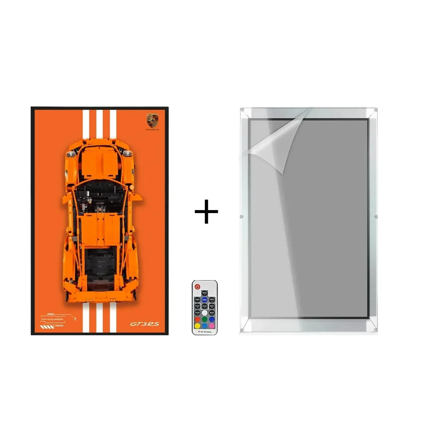 Sieninis eksponavimo rėmas LEGO Technic 42056 automobiliui Porsche 911 GT3 RS — 30