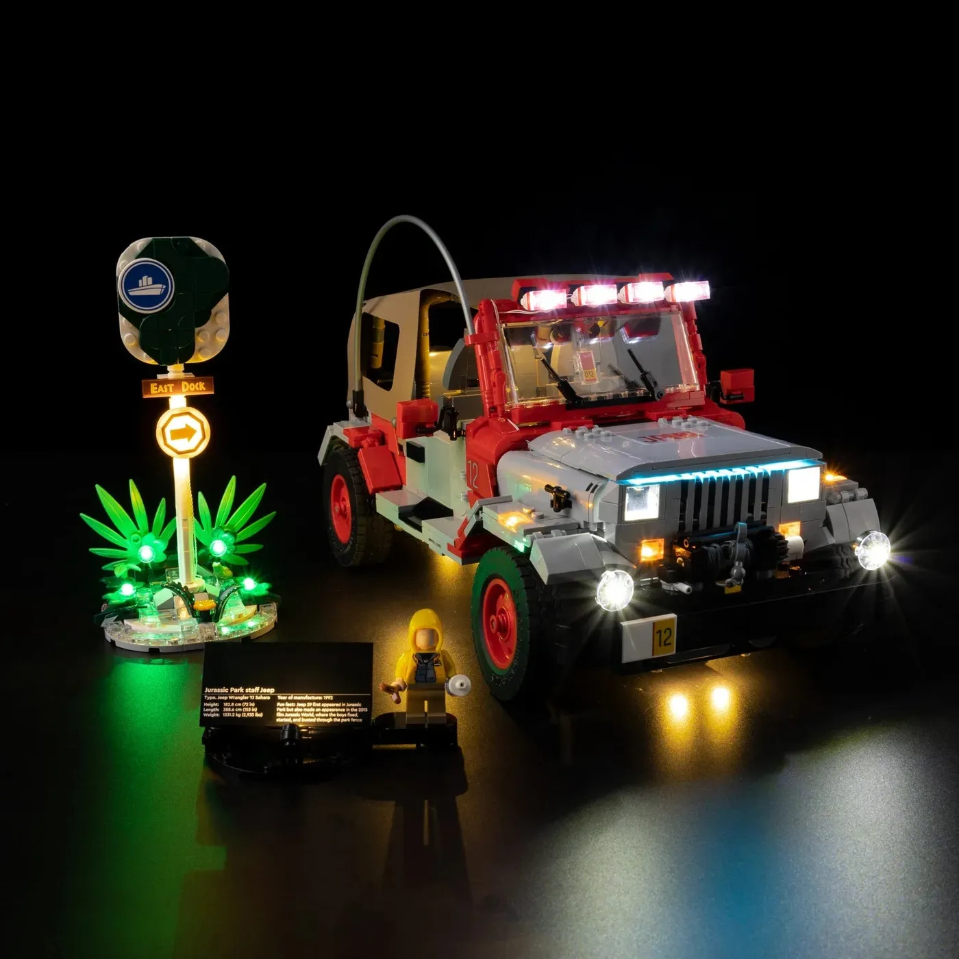 Premium-Beleuchtungsset kompatibel mit LEGO® Jurassic World™ Jurassic Park Jeep® Wrangler 77984 — 7