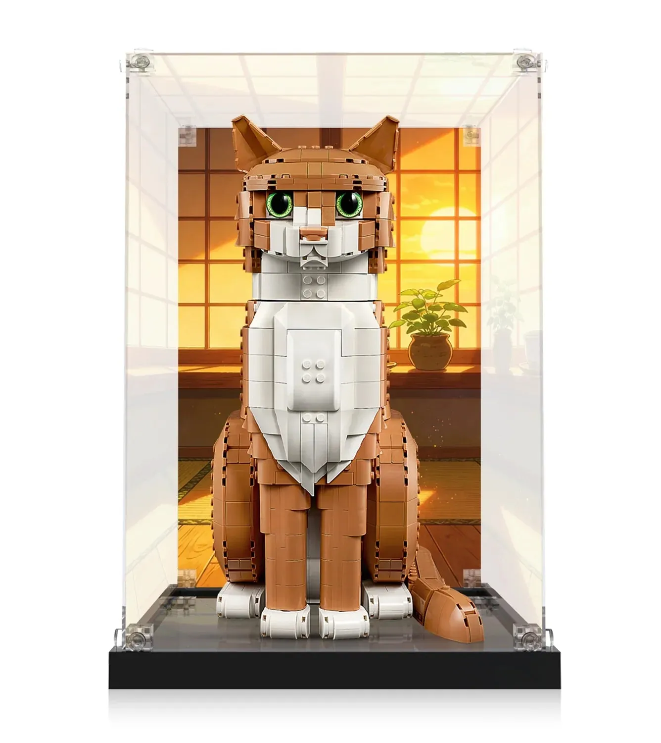 Premium montrar kompatibel med LEGO Ideas Orange Cat 21376