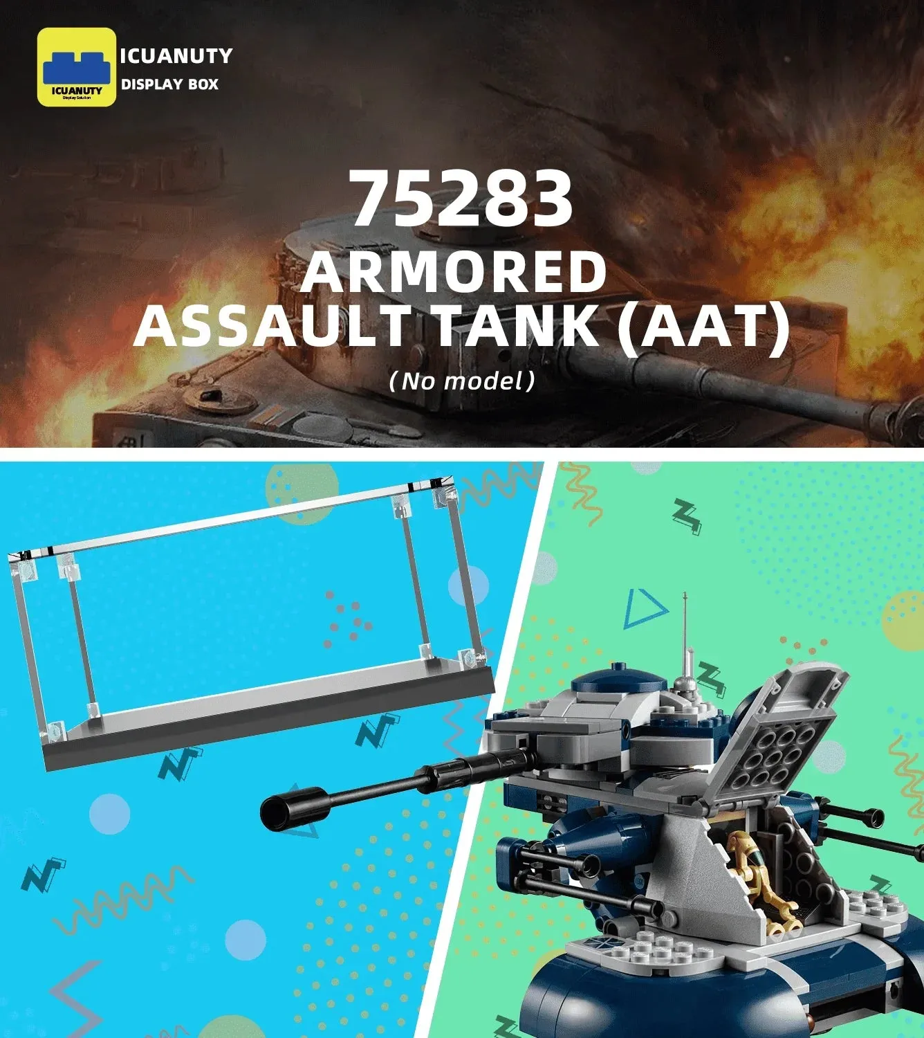 Display Case for Lego Armoured Assault Tank AAT 75283 — 5