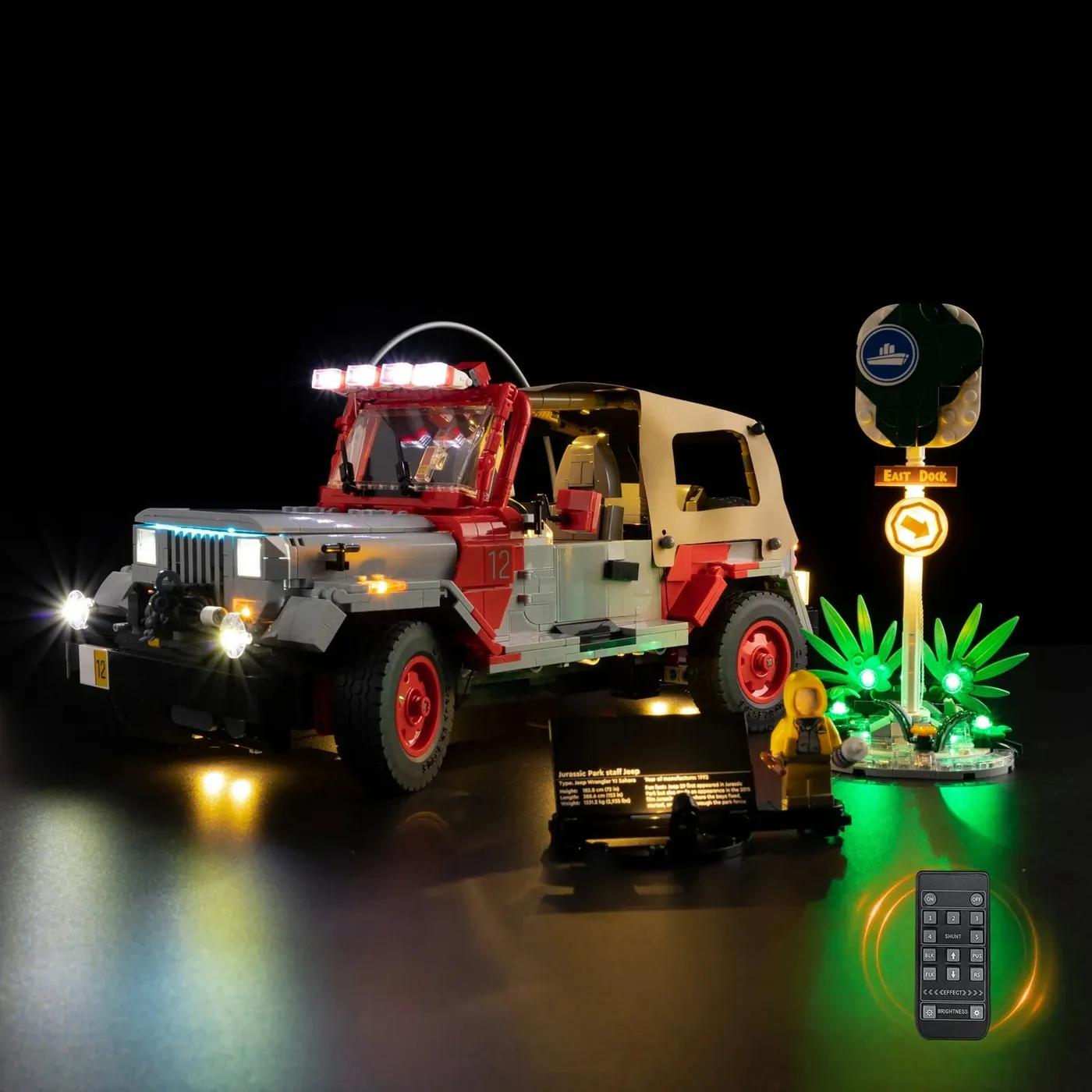 Premium-Beleuchtungsset kompatibel mit LEGO® Jurassic World™ Jurassic Park Jeep® Wrangler 77984