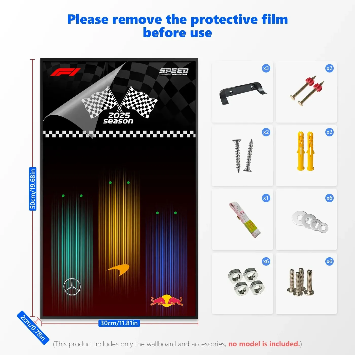 Wandrahmen kompatibel mit LEGO® Speed Champion F1 Car (1:32) Triple Racer 2025 — 5