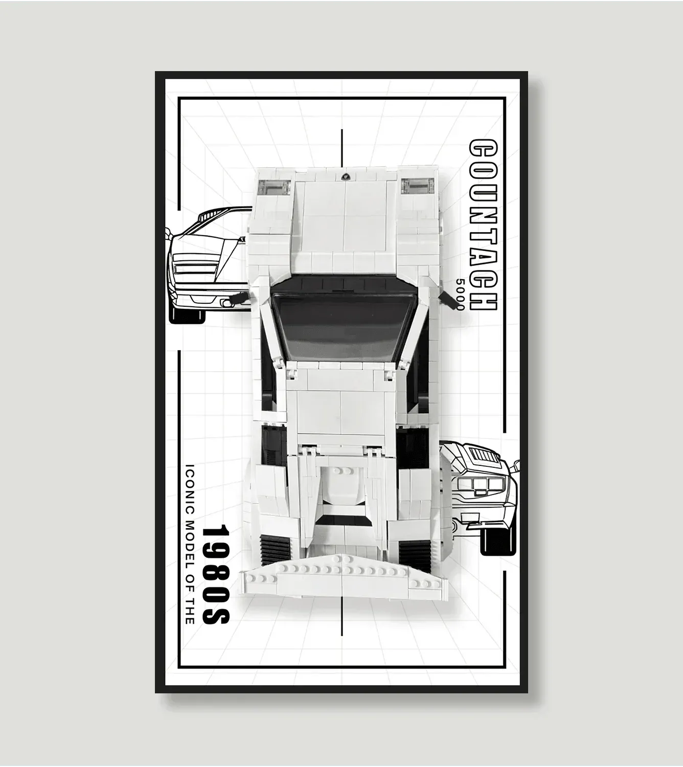 Sieninis eksponavimo rėmas LEGO Creator Lamborghini Countach Quattrovalvole 5000 10337 (50 cm x 30 cm) — 4