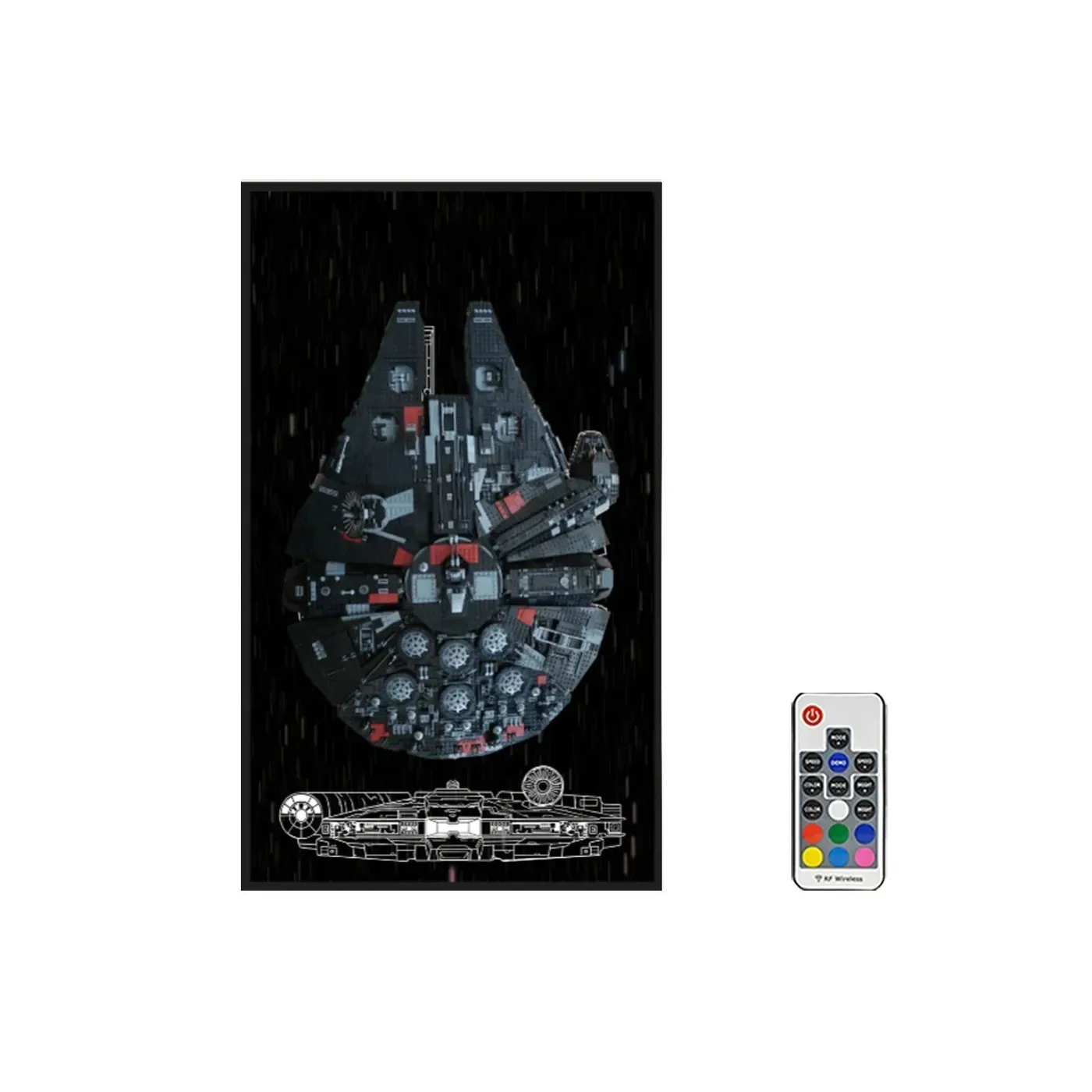 Väggmonterad displayram för LEGO Star Wars The Dark Falcon 75389 — 3