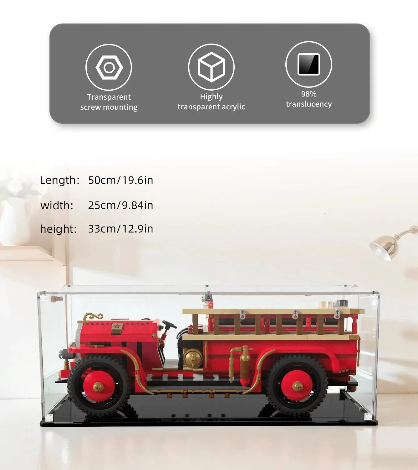 Vitrine für Lego Bricklink Antique Fire Engine BL 19002 — 4