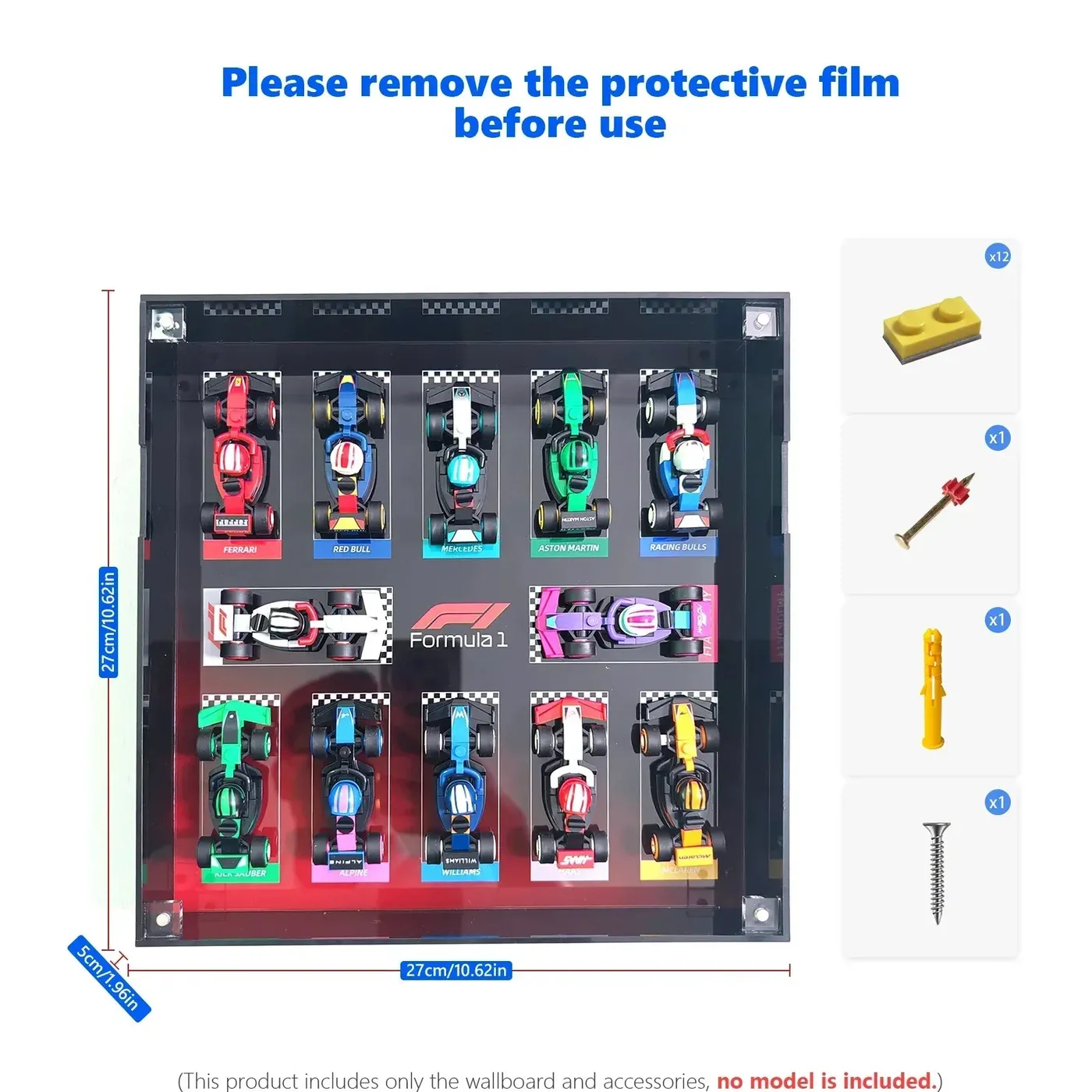 Display wall frame for LEGO Minifigures F1® Collectible Race Cars 71049 — 9