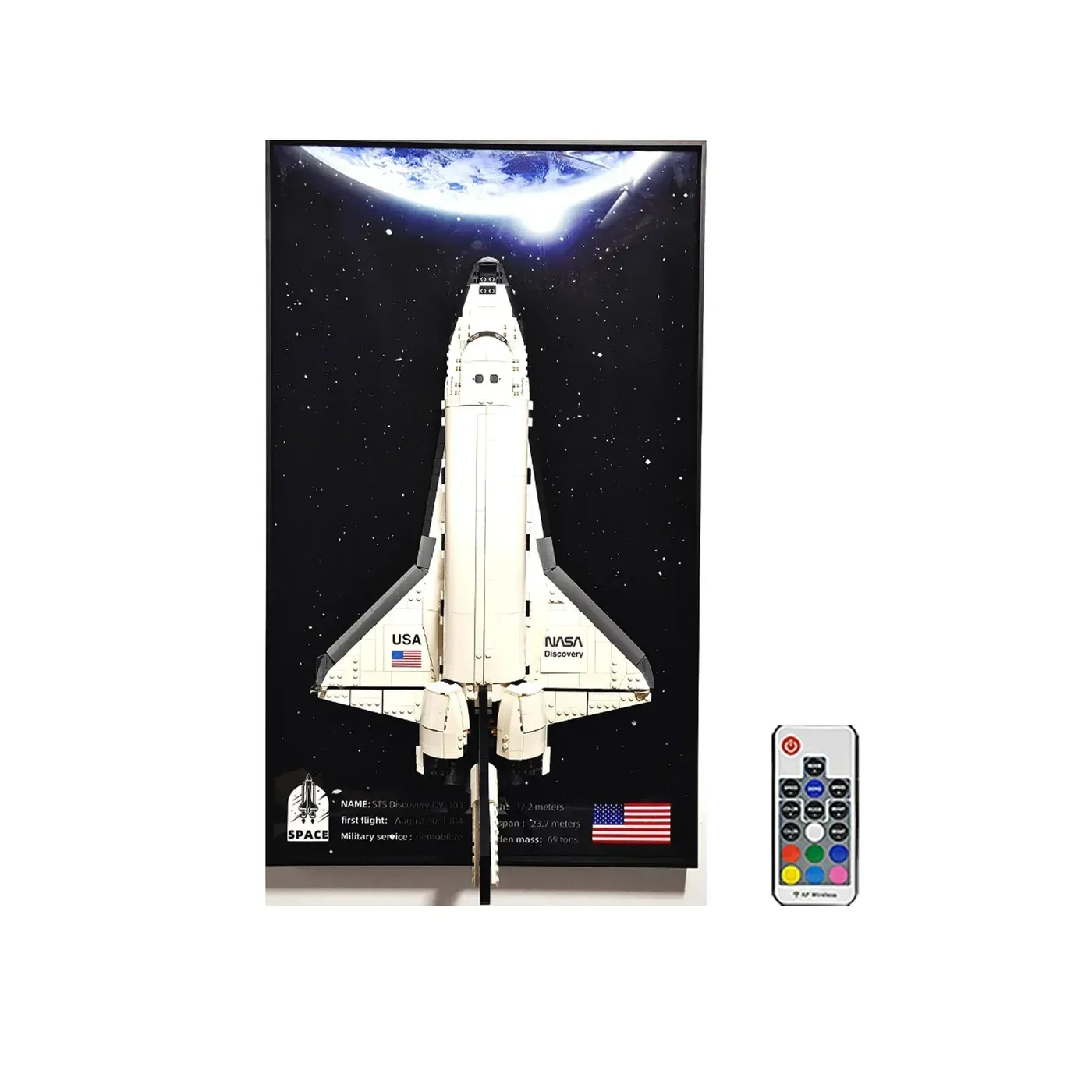 Väggmonterad displayram för LEGO® 10283 Icons NASA Space Shuttle Discovery — 9