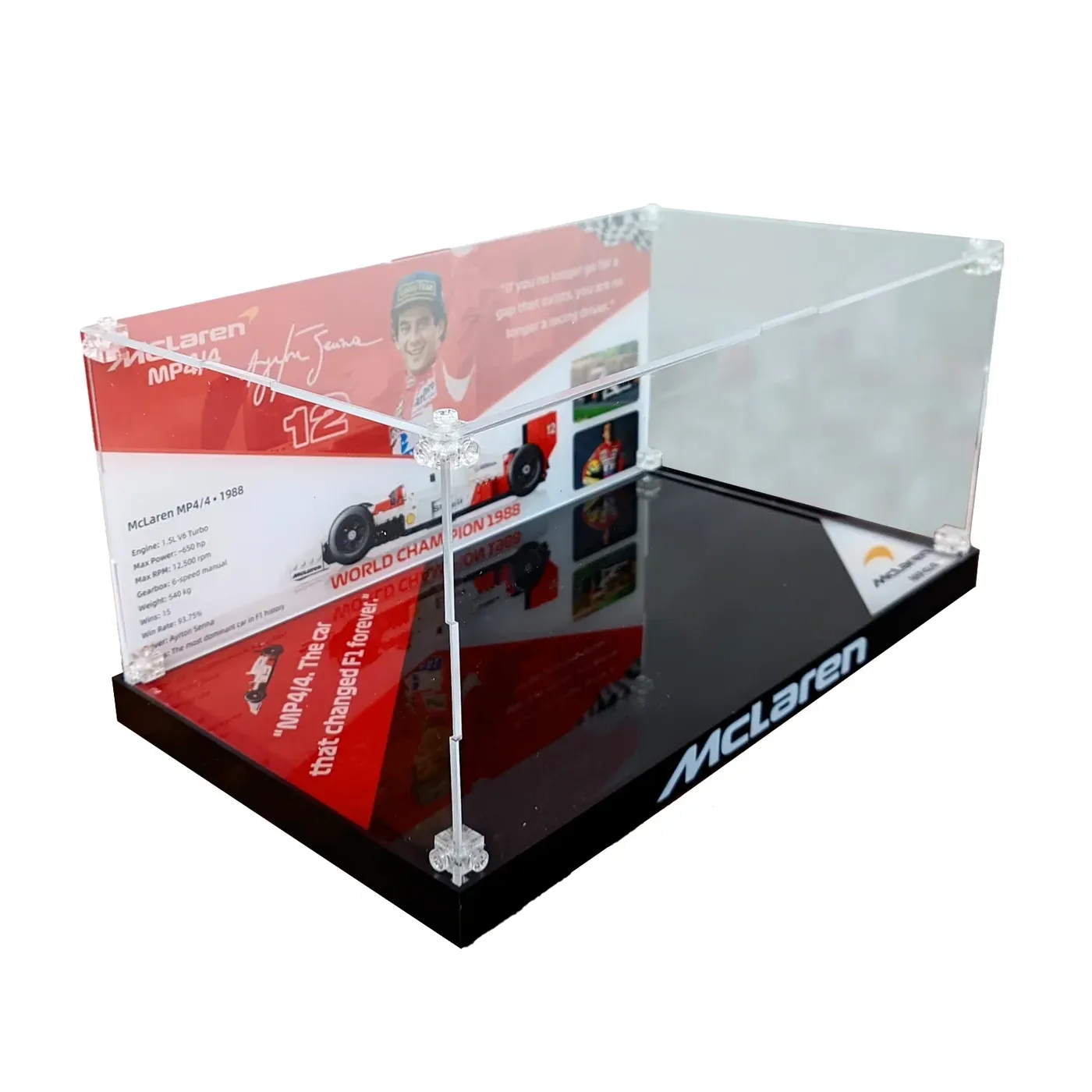 Display Case for LEGO® Icons F1 Legends Collection (McLaren MP4/4 10330, Williams FW14B 10353, Ferrari F2004 11375) — 7