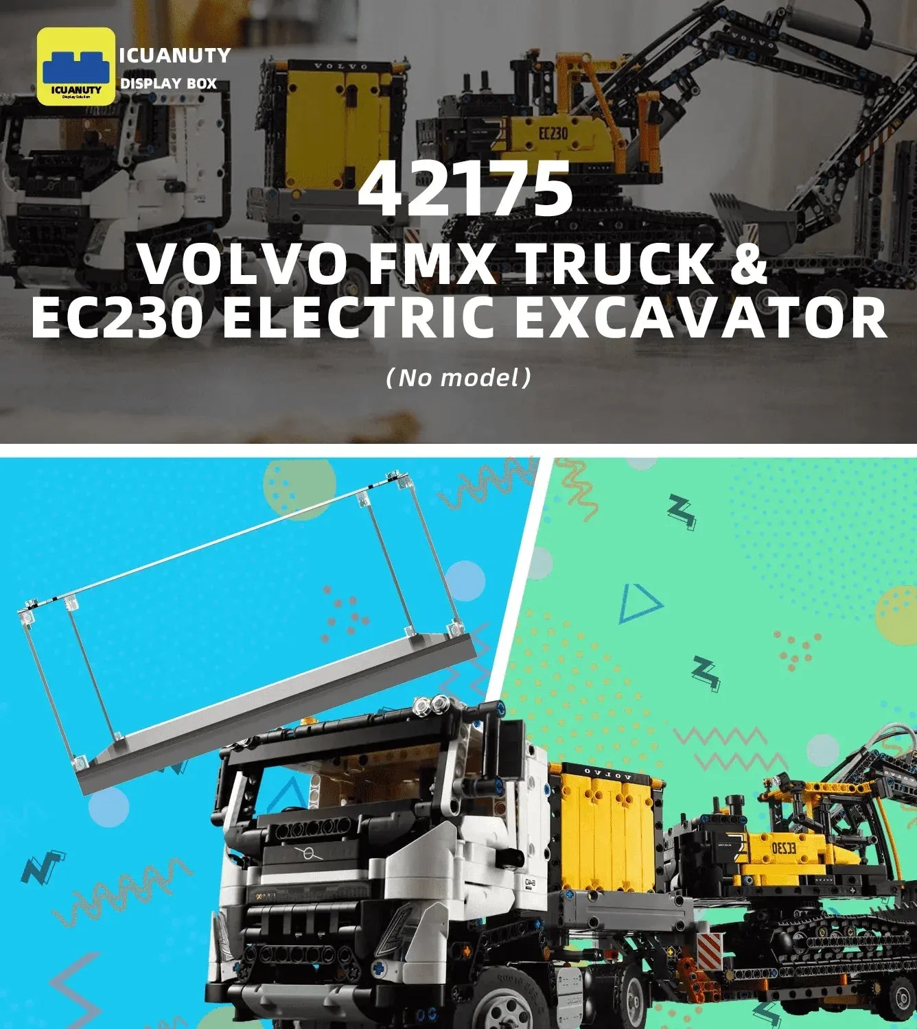Vitrine für LEGO Volvo FMX Truck & EC230 Electric Excavator 42175 — 8