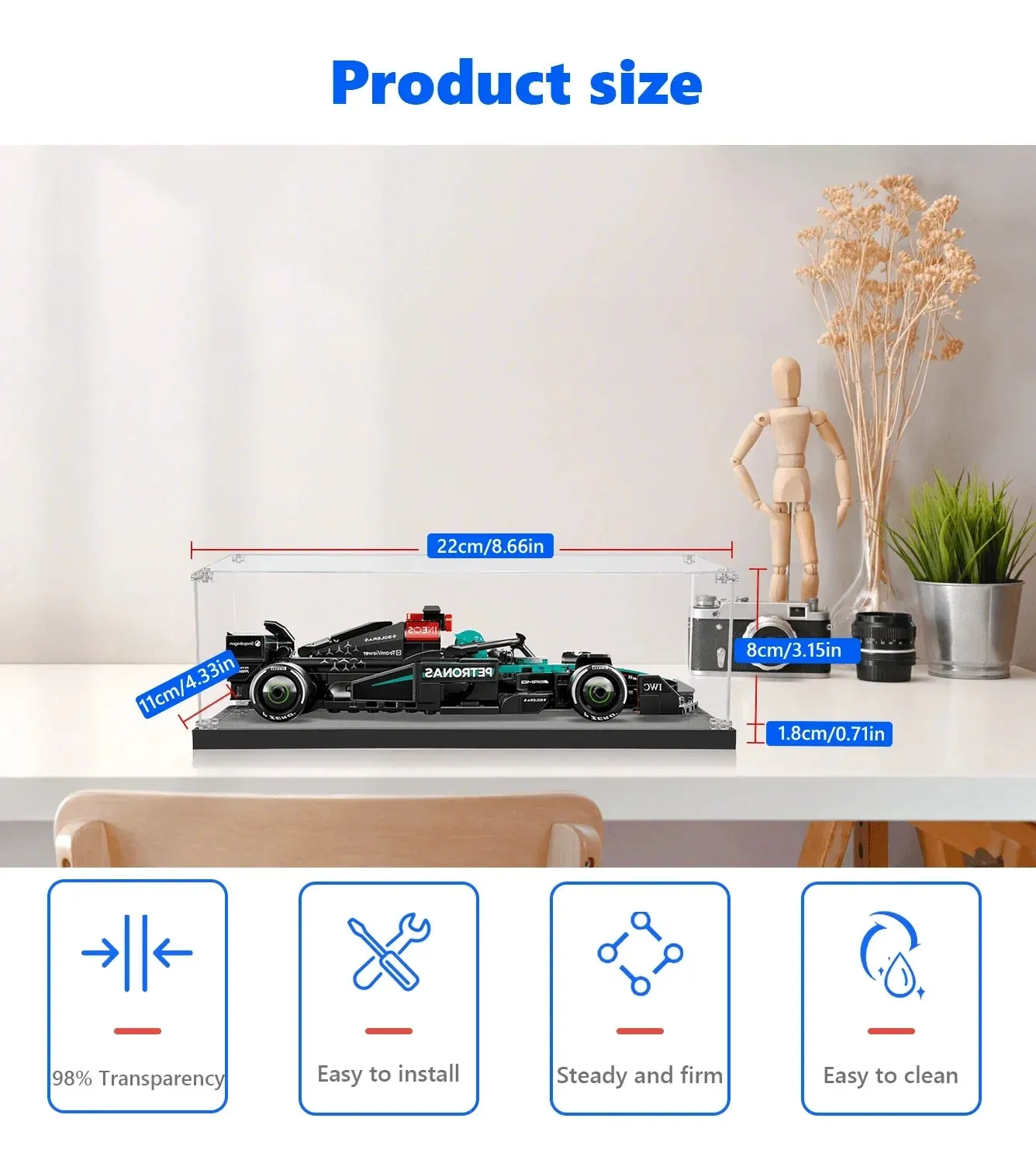 Vitrine für LEGO AMG F1 W15 (Maßstab 1:32) 77244 — 5