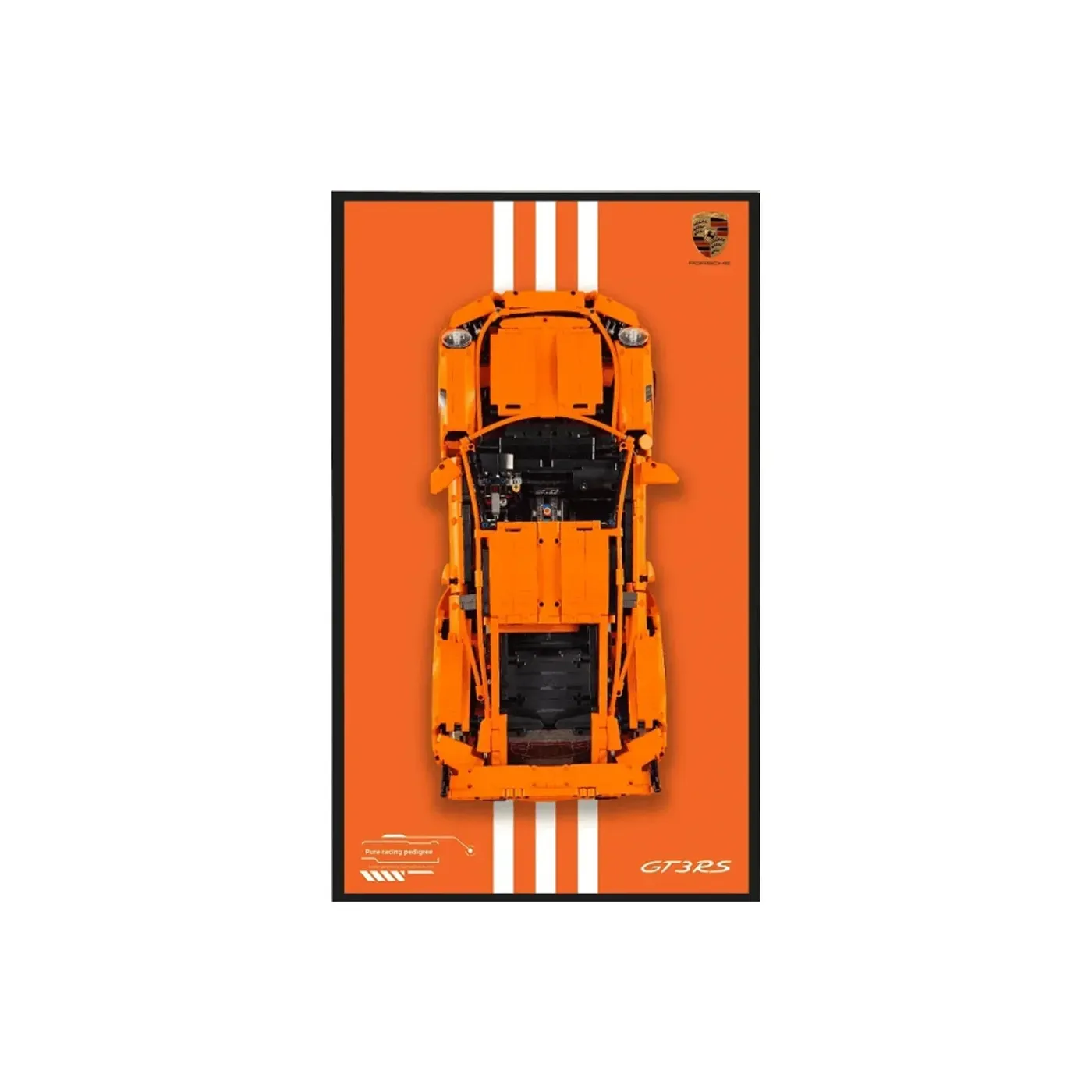 Sieninis eksponavimo rėmas LEGO Technic 42056 automobiliui Porsche 911 GT3 RS — 27