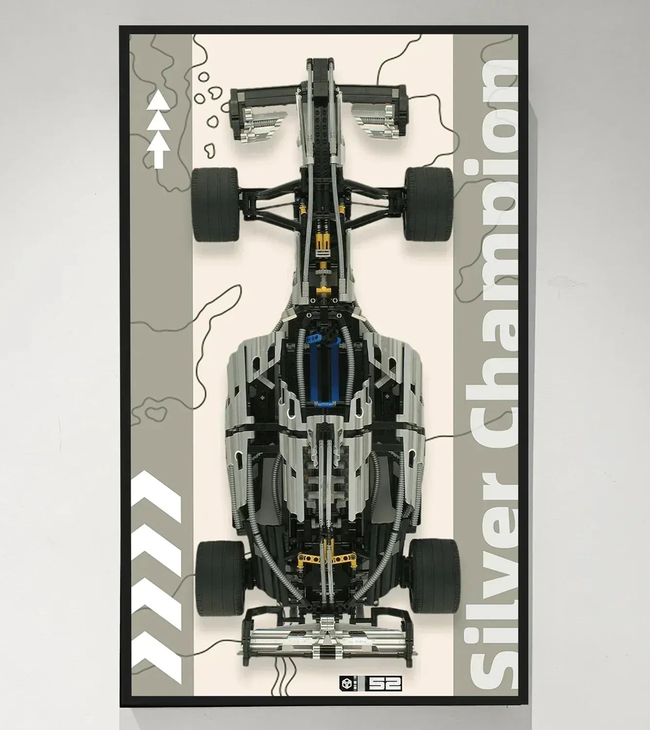 Sieninis eksponavimo rėmas LEGO Technic Silver Champion 8458 — 2