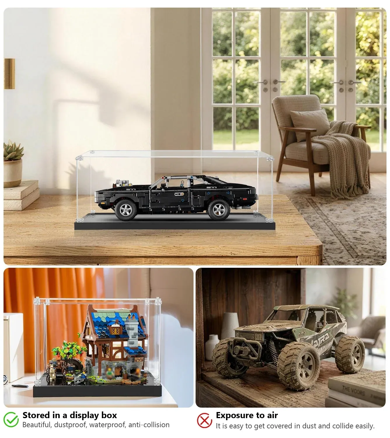 Display Case for LEGO® Technic™ Fast Furious Dodge Charger R/T 42231 — 5