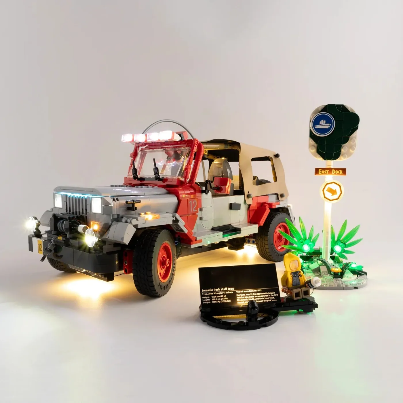 Premium-Beleuchtungsset kompatibel mit LEGO® Jurassic World™ Jurassic Park Jeep® Wrangler 77984 — 17