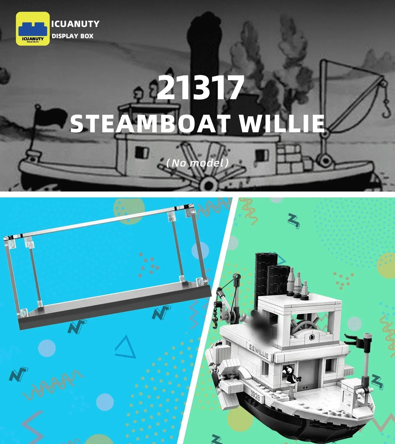 Vitrine für Lego ideas Steamboat Willie 21317 — 6