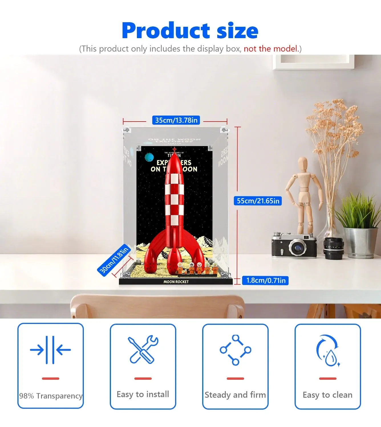 Display Case for LEGO® Ideas Tintin® Moon Rocket #21367 — 5