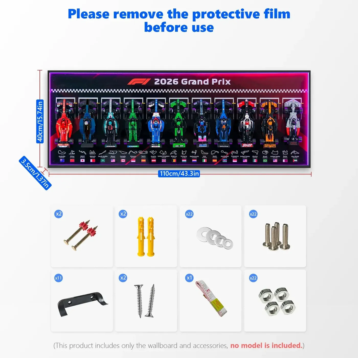 Sieninis eksponavimo rėmas LEGO Speed Champions F1 serijai / horizontalus, naujiena 2026 — 8