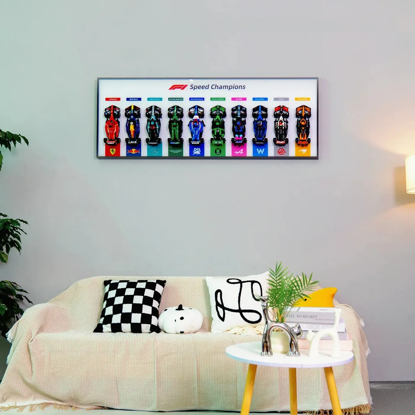 Display wall frame for LEGO Speed Champion F1 series Full Collection /horizontal line display — 3