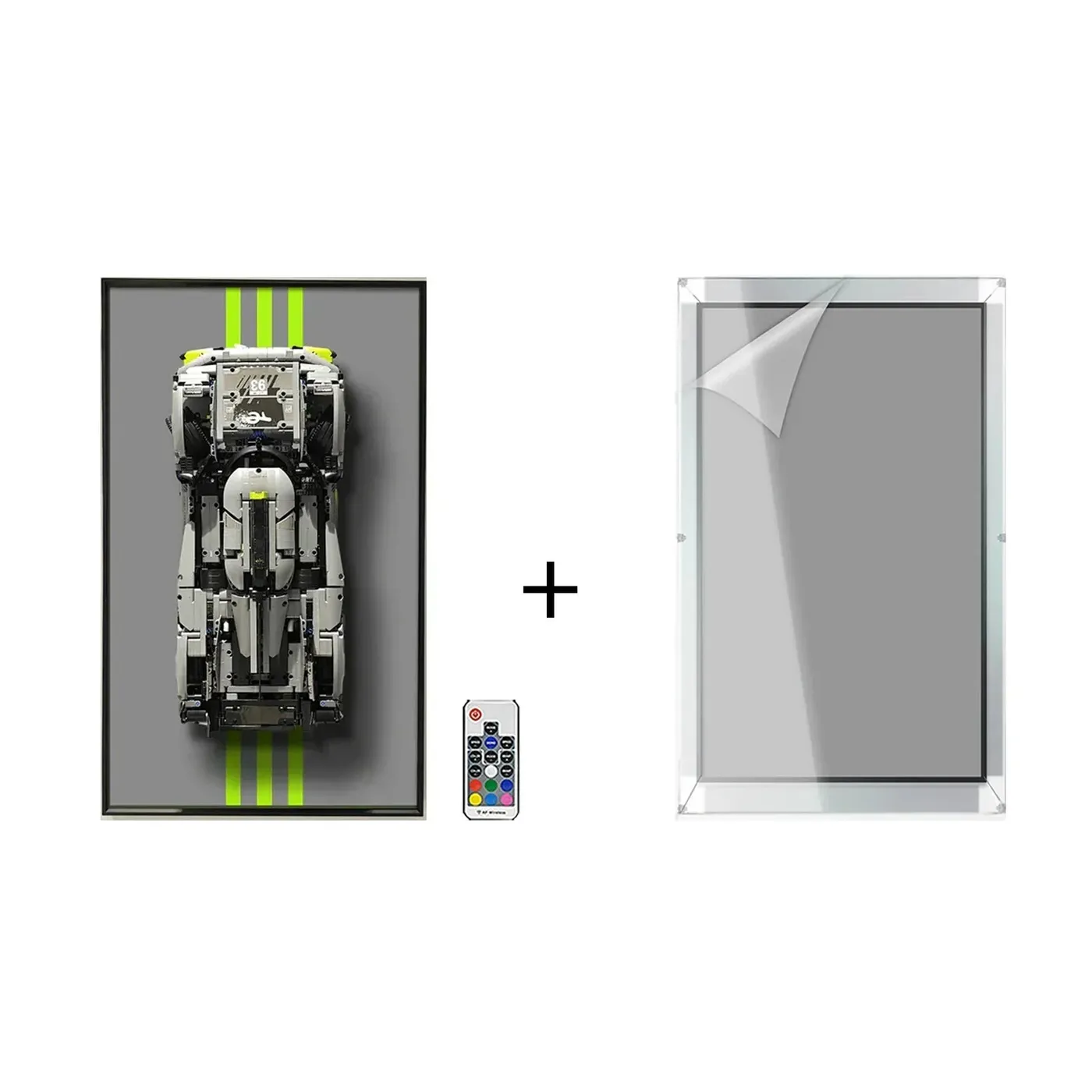 Väggmonterad displayram för LEGO 42156 Technic™ PEUGEOT 9X8 24H Le Mans Hybrid Hypercar — 48