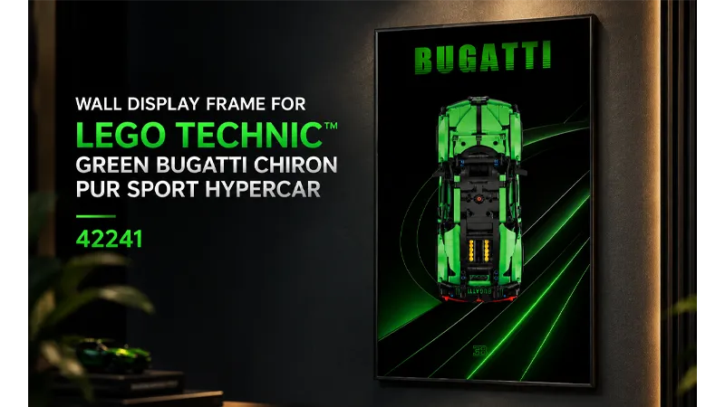 Wie solltest du den LEGO® Technic™ Green Bugatti Chiron Pur Sport 42241 präsentieren?