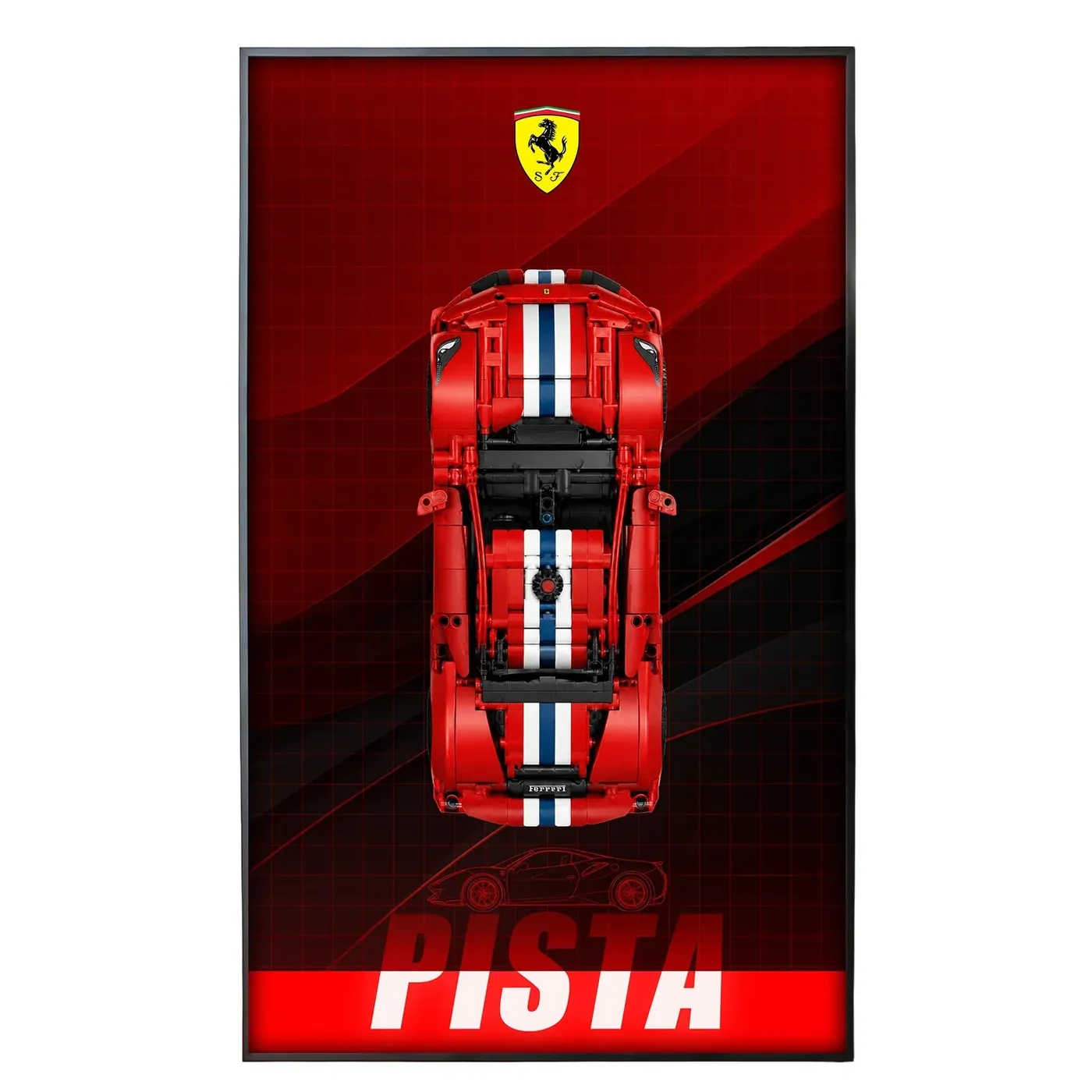 Sieninis eksponavimo rėmas LEGO Technic™ Ferrari 488 Pista Car 42235