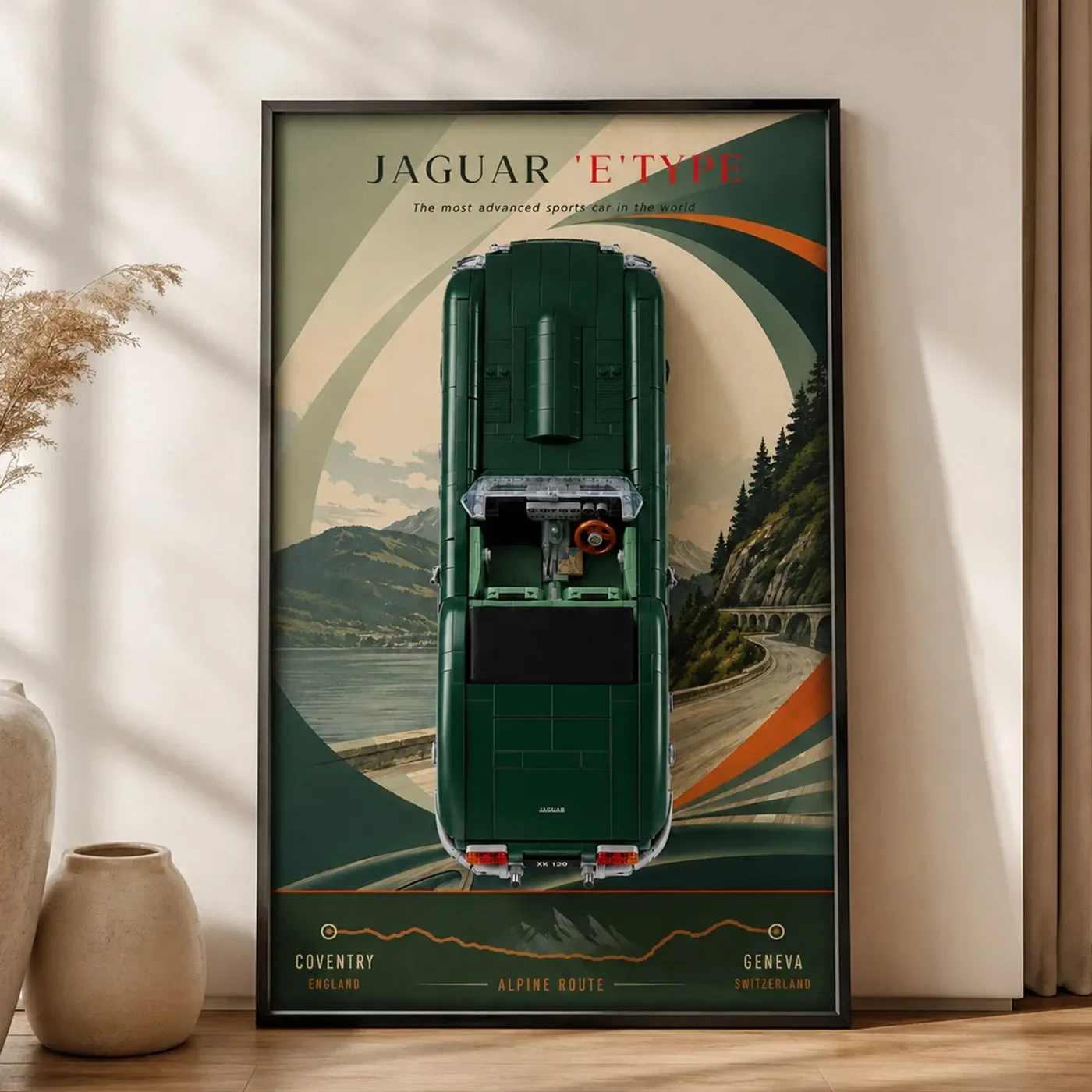 Väggmonterad displayram för LEGO® Icons Jaguar E-Type 11381 — 7