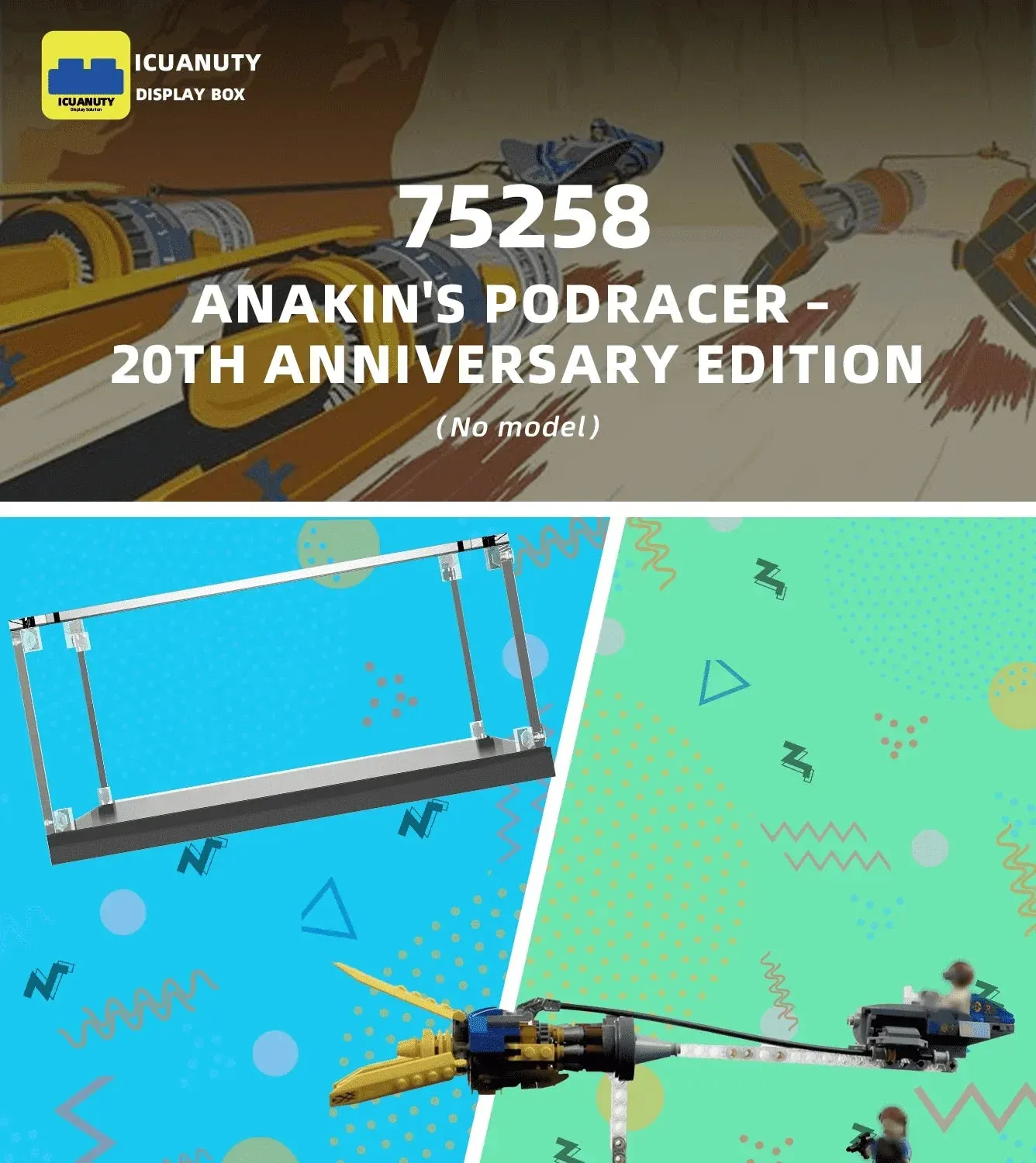 Vitrine für LEGO Anakin's Podracer – 20th Anniversary Edition 75258 — 4