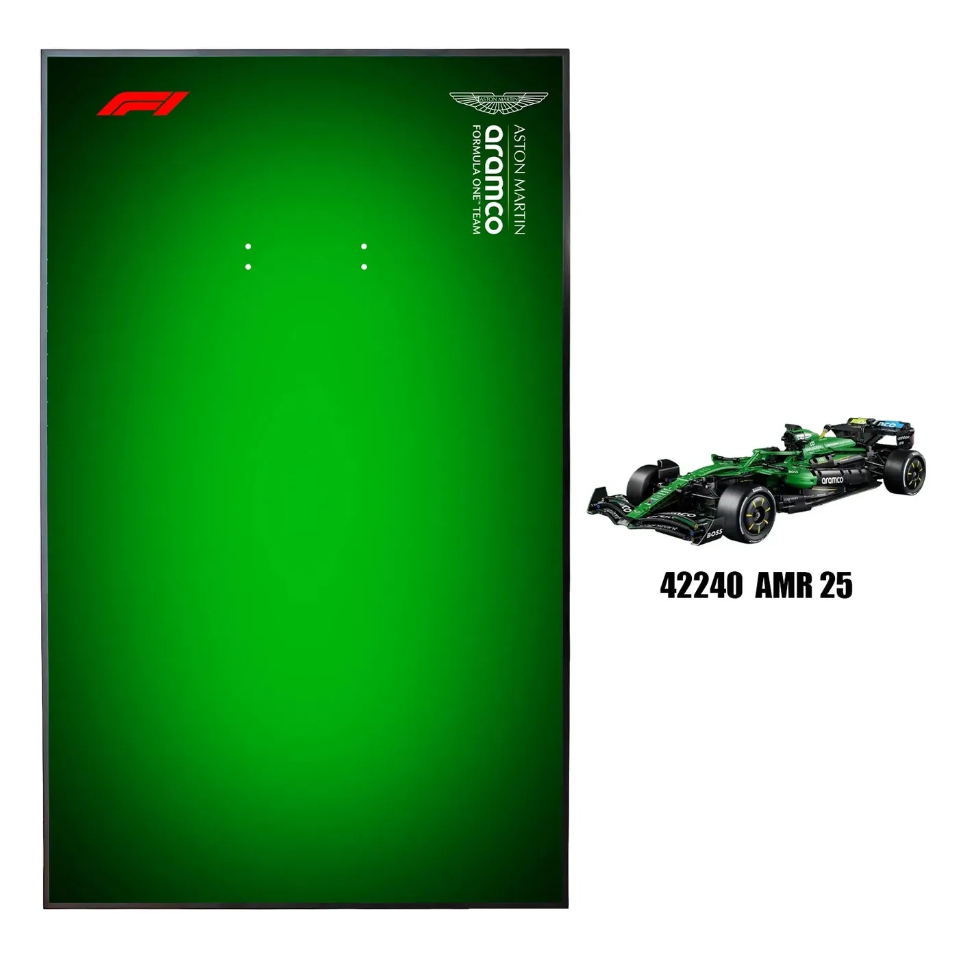 Sieninis eksponavimo rėmas LEGO Technic™ Aston Martin Aramco AMR25 F1® Car 42240 — 2