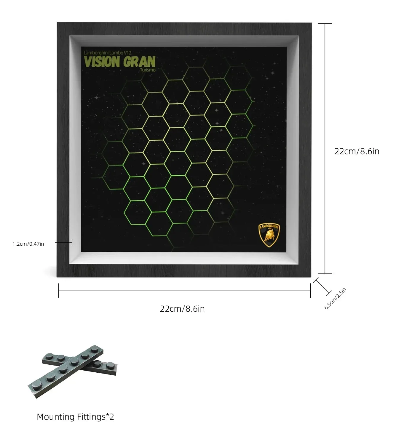 Auto-Displayrahmen für LEGO Speed Champions Lambo V12 Vision GT 76923 — 2
