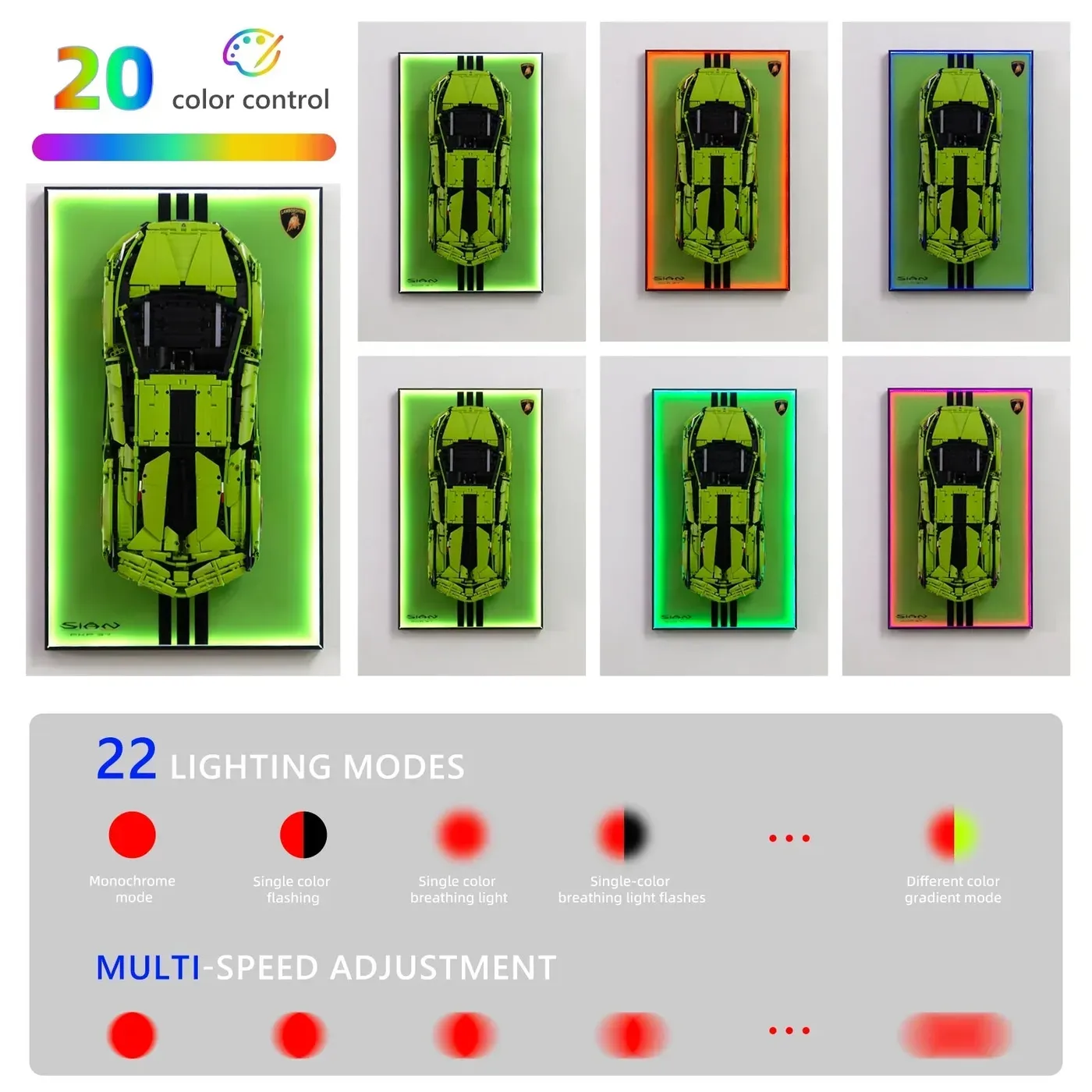 Display Wall Mount for LEGO 42115 Technic™ Lamborghini Sián FKP 37 — 3