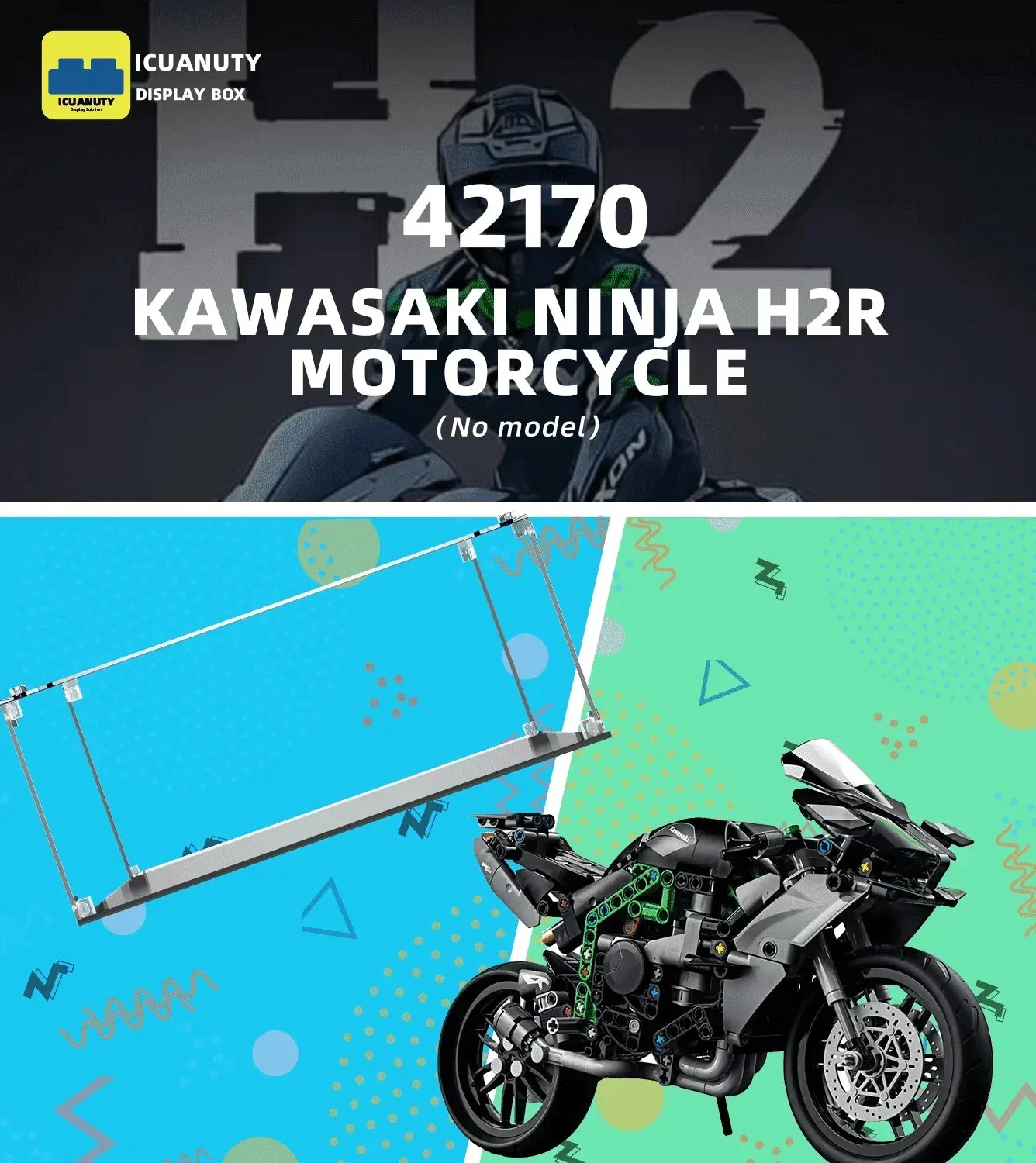 Vitrine für LEGO Kawasaki Ninja H2R Motorcycle 42170 — 6