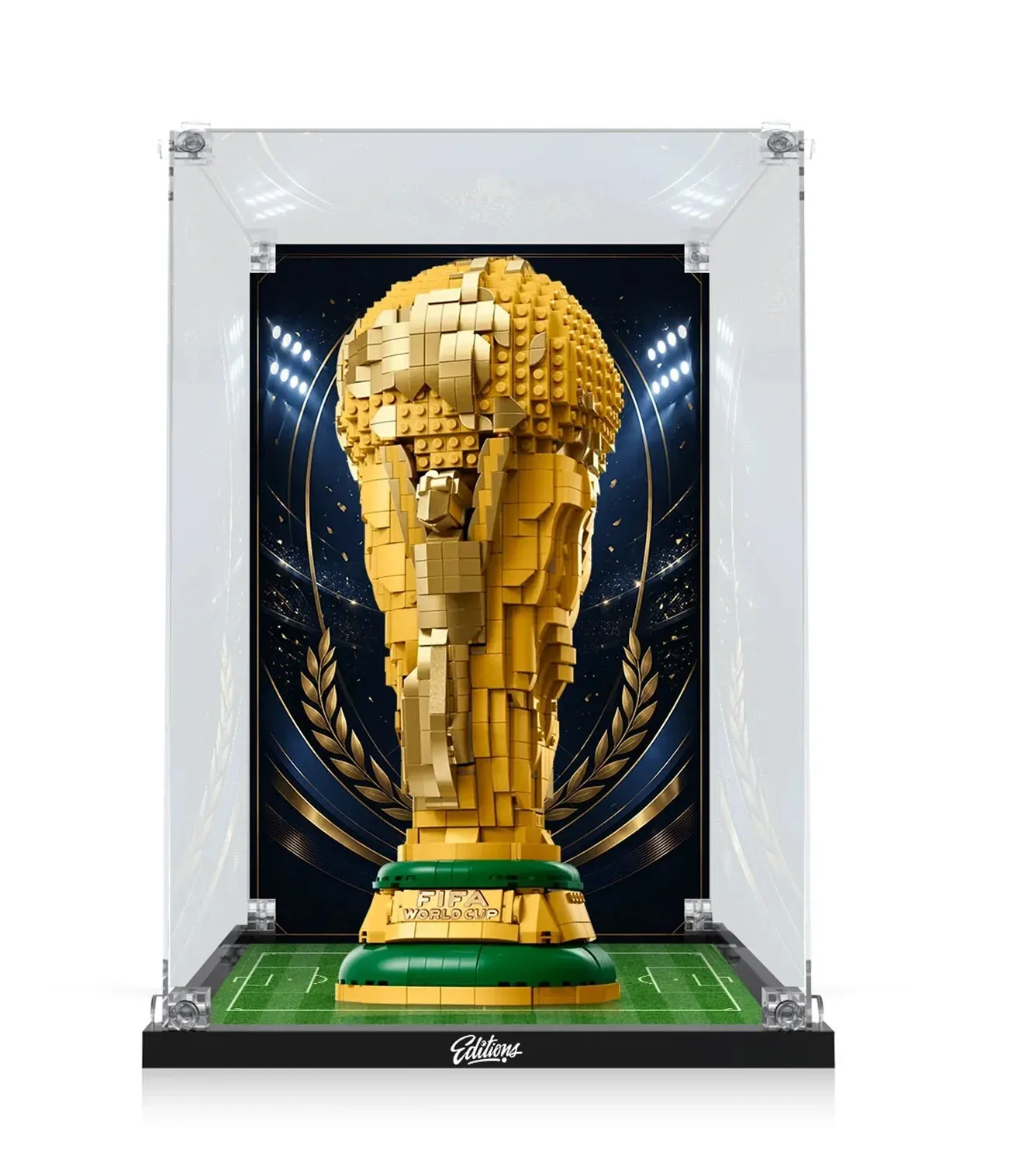 Premium eksponavimo dėžė, suderinama su LEGO® FIFA World Cup™ Official Trophy 43020 – 2026 m. leidimas