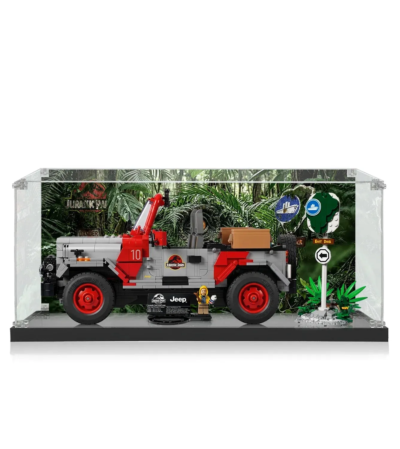 Vitrine für LEGO® Jurassic Park Jeep® Wrangler (77984)
