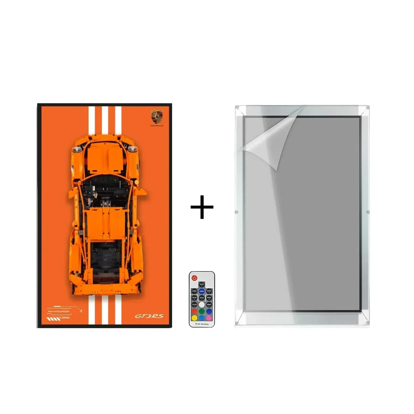 Sieninis eksponavimo rėmas LEGO Technic 42056 automobiliui Porsche 911 GT3 RS — 18