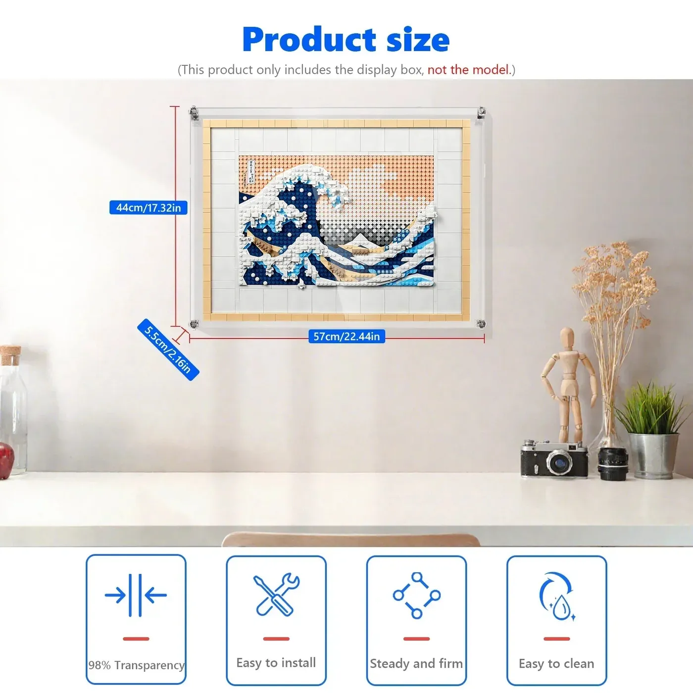 Premium-Wandvitrine für LEGO® Art Hokusai – The Great Wave 31208 — 6
