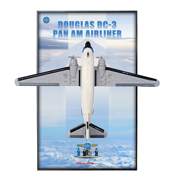 Väggmonterad displayram för LEGO LEGO® Icons Douglas™ DC-3™ PAN AM® Airliner 11378