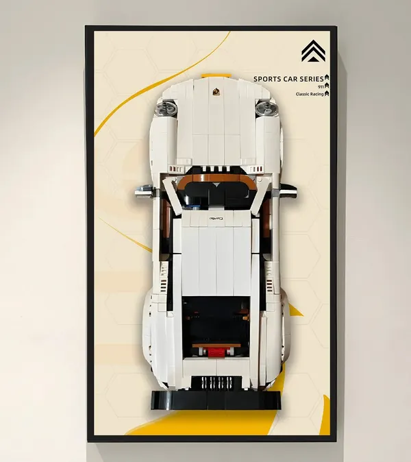 Display Wall Mount for Lego Creator Porsche 911 10295(50cm x 30cm)