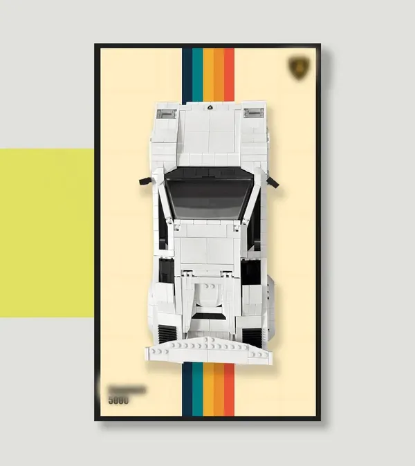 Sieninis eksponavimo rėmas LEGO Creator Lamborghini Countach Quattrovalvole 5000 10337 (50 cm x 30 cm)