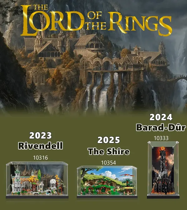 Monter för LEGO® Icons The Lord of the Rings: Barad-dûr 10333/The Shire 10354/RIVENDELL™ 10316