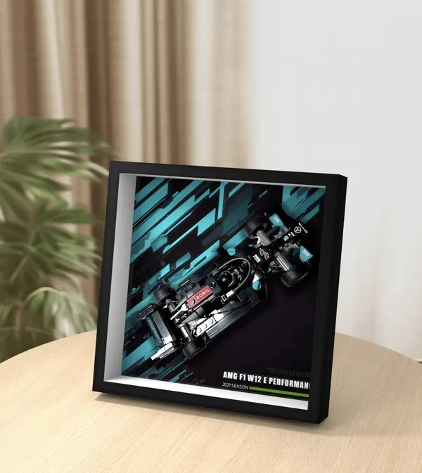 Displayram för bilmodellen LEGO Speed Champions Mercedes-AMG 76909