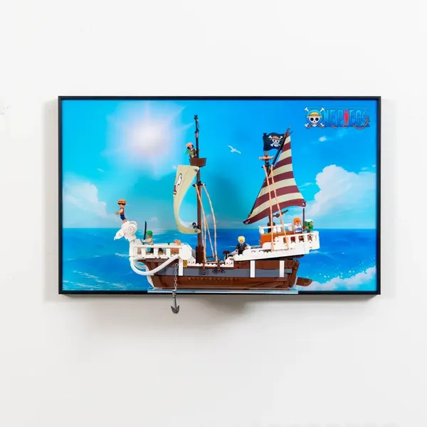 Väggmonterad displayram för LEGO® One Piece The Going Merry Pirate Ship 75639