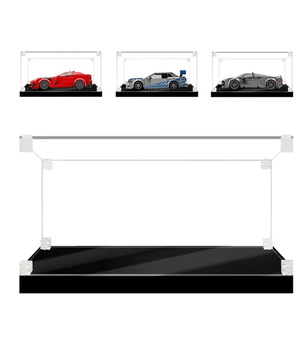 2PCS Spliced Acrylic Display Case for LEGO Speed Champions Super Car
