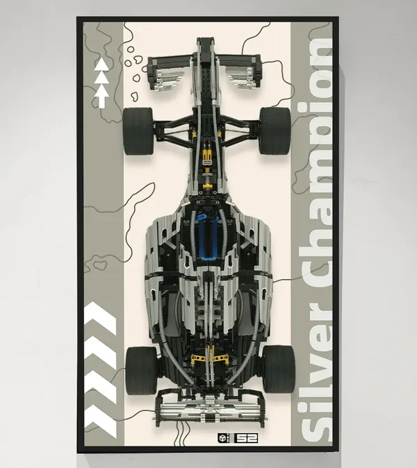 Wall Display Frame for LEGO Technic Silver Champion 8458