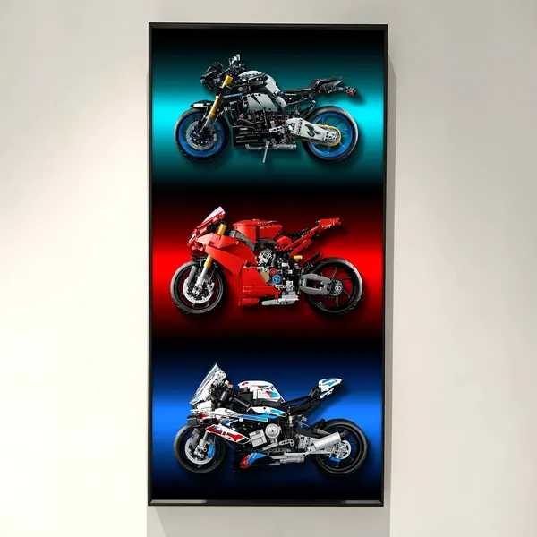 Wall display frame for LEGO Yamaha 42159 Ducati 42202 BMW 42130 /Trinity Stand frame