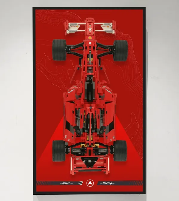 Wall Display Frame for LEGO Technic Ferrari F1 Racer 8674