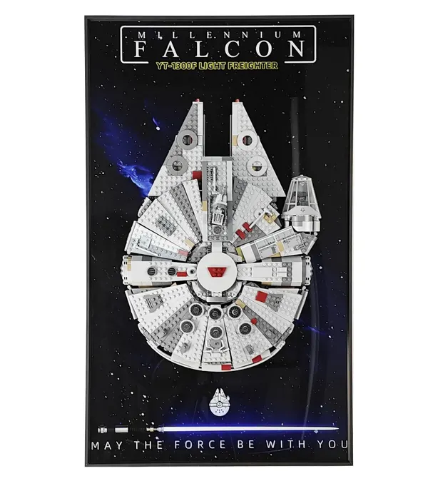 Display Wall Frame for Lego 75257 Star Wars Millennium Falcon