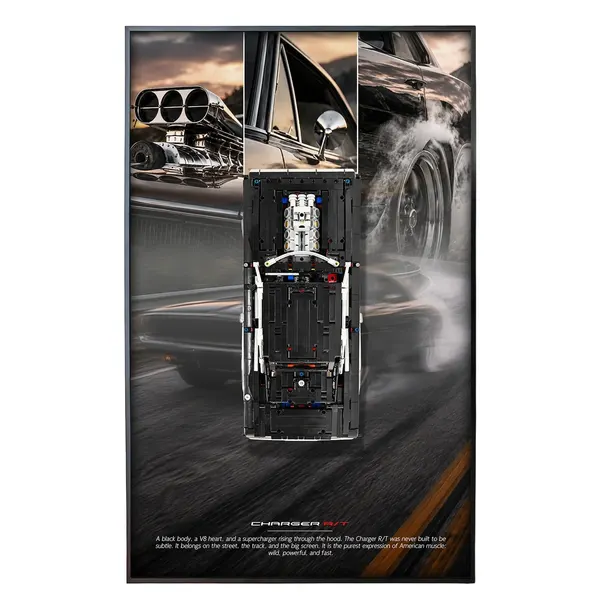 Väggmonterad displayram för LEGO Technic™ Fast and Furious Dodge Charger R/T Car 42231