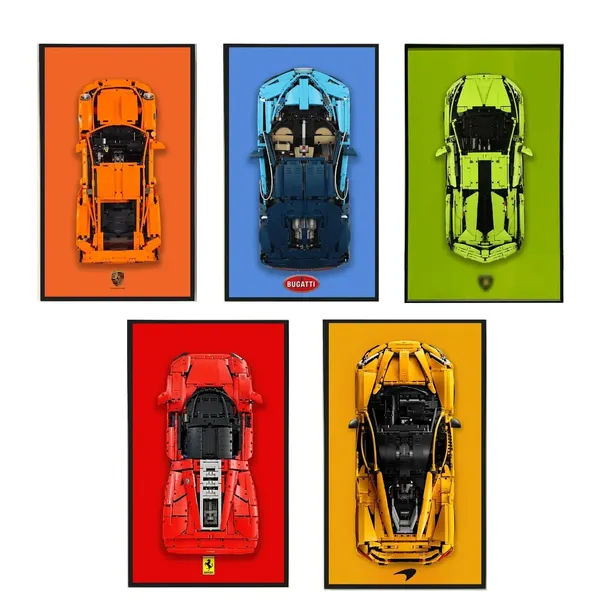 [Supercar Badge Serie] Wand-Displayrahmen für die Lego Technic Serie (Maßstab 1:8) 42083 42056 42143 42115 42172