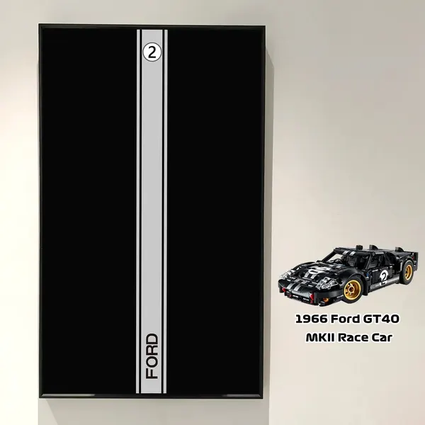 Wall Display Frame Compatible with LEGO® Technic™ 1966 Ford GT40 MKII 42223